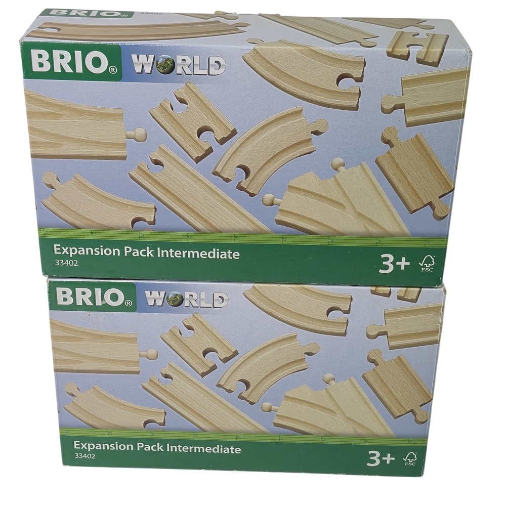 BRIO World Expansion Pack Intermediate Wooden Train Set 32 Pieces 2 Boxes 33402